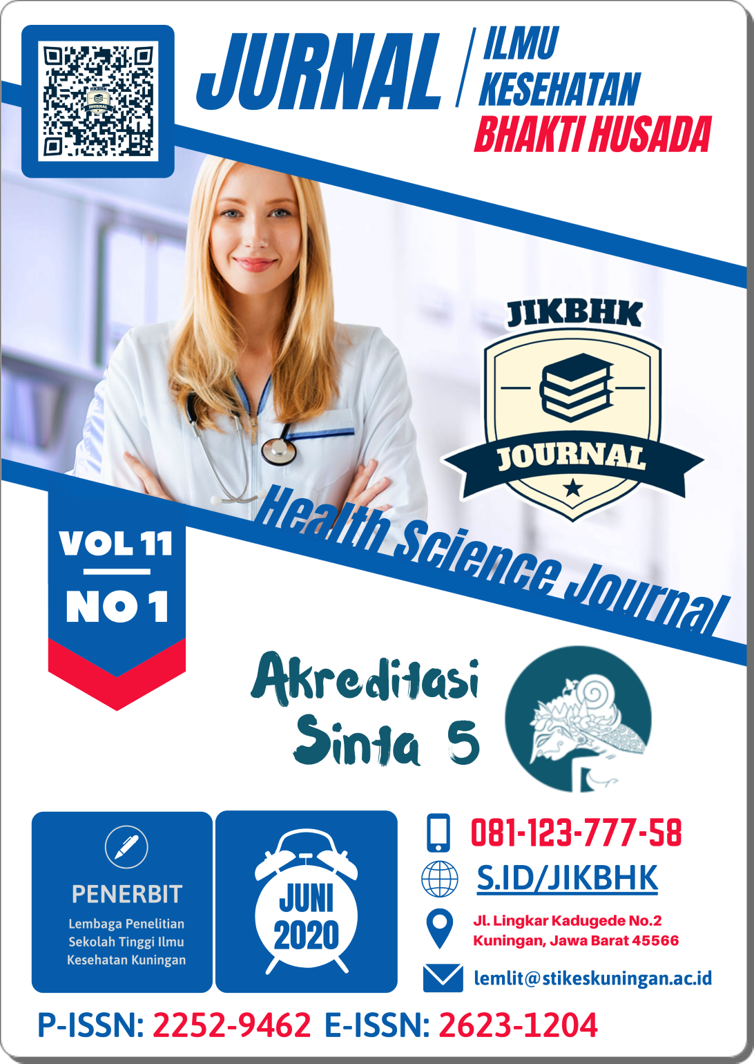 					View Vol. 11 No. 1 (2020): Jurnal Ilmu Kesehatan Bhakti Husada: Health Science Journal
				