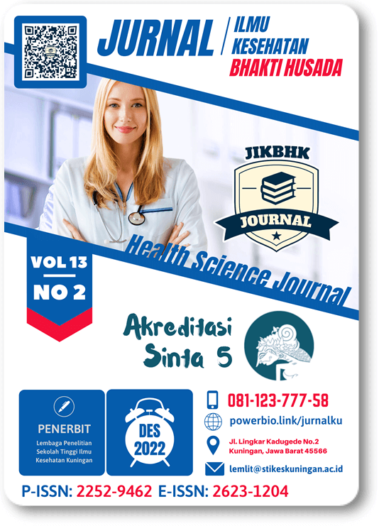 					View Vol. 13 No. 02 (2022):  Jurnal Ilmu Kesehatan Bhakti Husada: Health Science Journal
				