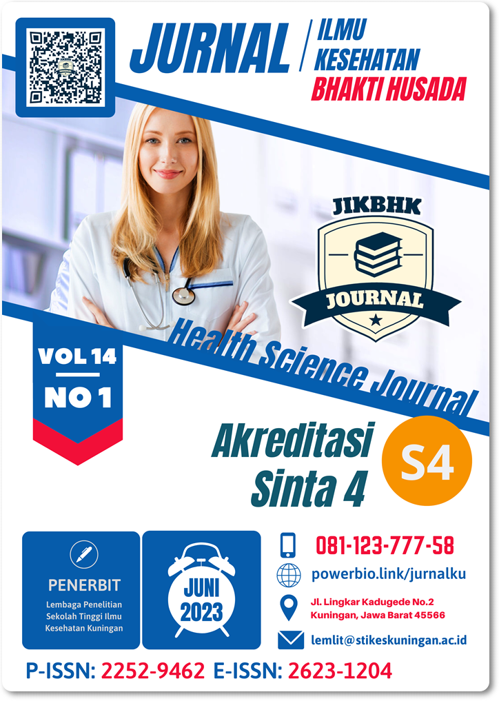 					View Vol. 14 No. 01 (2023): Jurnal Ilmu Kesehatan Bhakti Husada: Health Science Journal
				