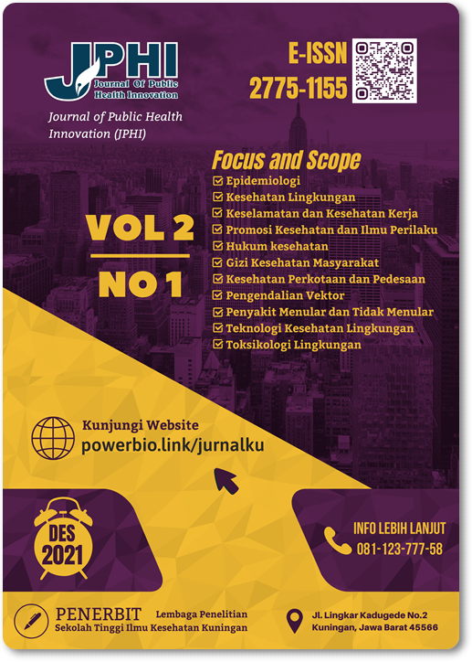					View Vol. 2 No. 1 (2021): Journal of Public Health Innovation (JPHI)
				
