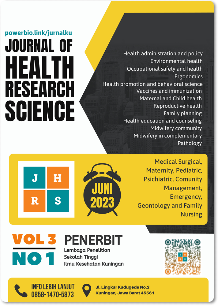 					View Vol. 3 No. 1 (2023):  Journal of Health Research Science
				